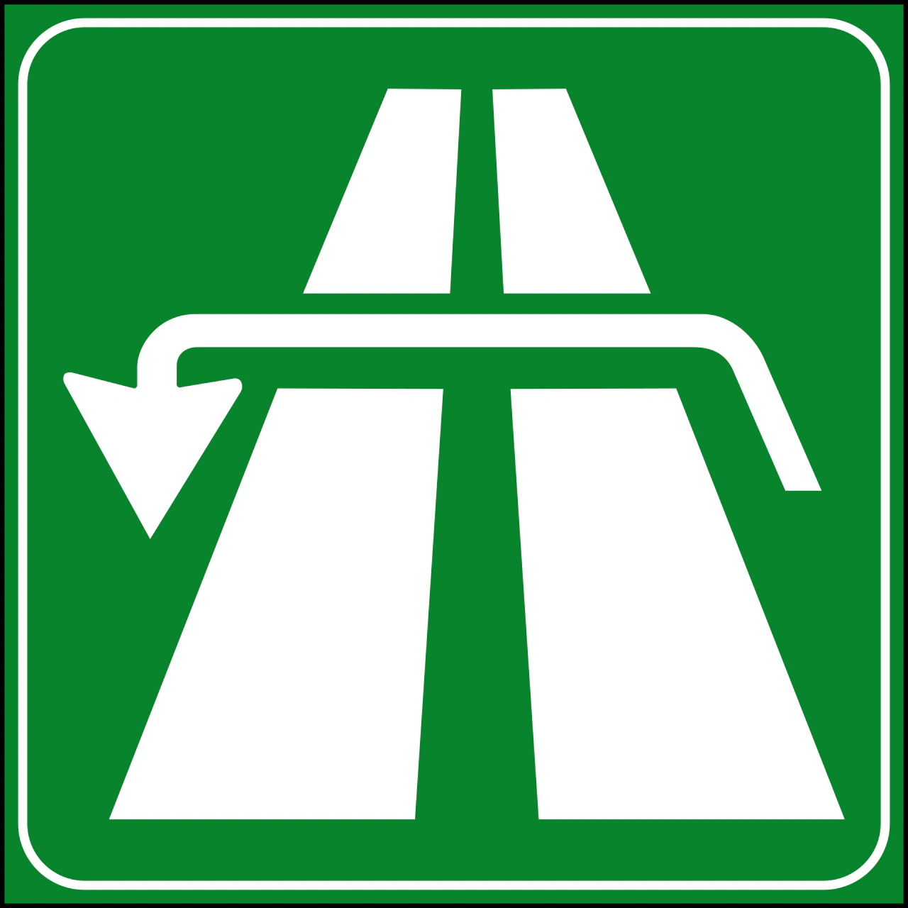 IT-I-082 - Möglichkeit der Umkehrung der Fahrtrichtung (Autobahnen) Verkehrsschild