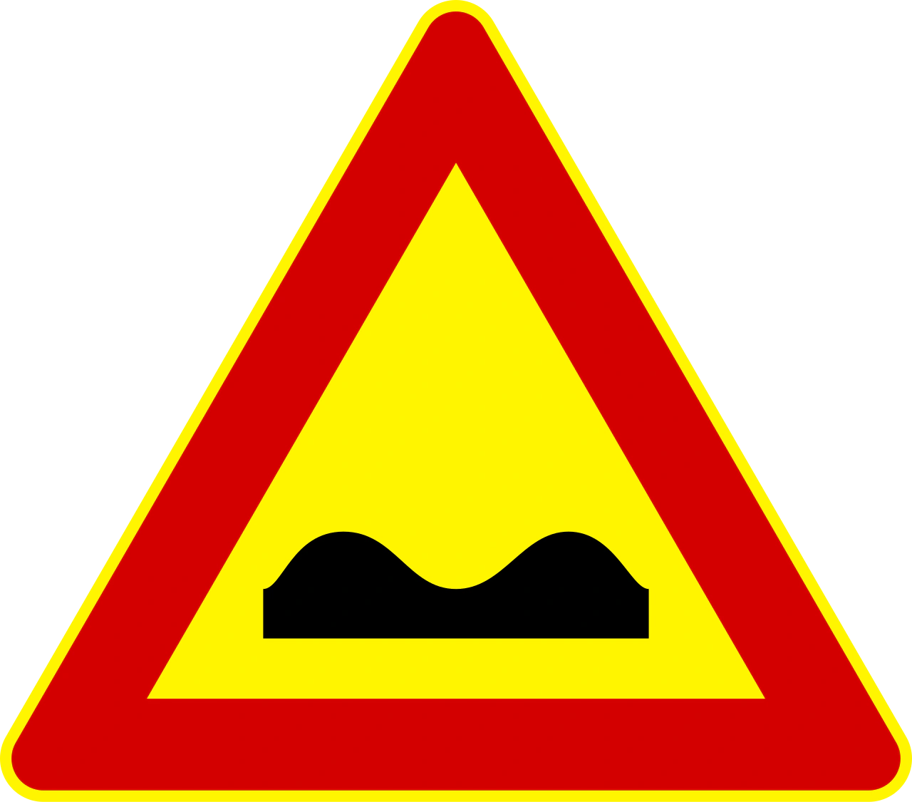 IT-T-07 - Unebene Fahrbahn Verkehrsschild