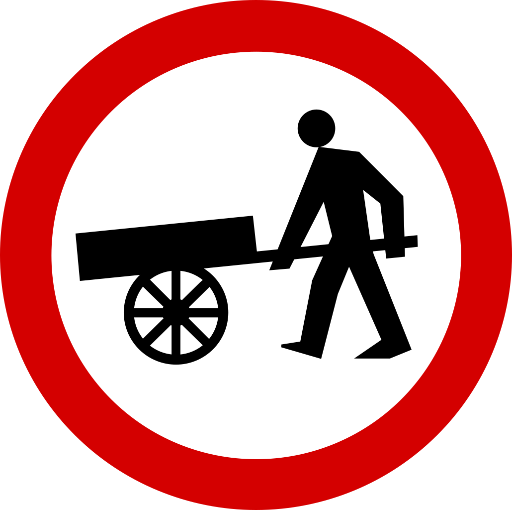 B-12 - Keine Handkarren Verkehrsschild