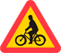 A16 - Advertencia para ciclistas y usuarios de ciclomotores señal de tráfico