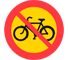 C10 - No Bicycles and Moped Class II road sign