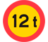C20 - Panneau routier Poids Total Roulant Autorisé (Véhicule)