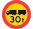 C21 - Panneau routier Poids Total Roulant Maximal (Véhicule et Ensemble)