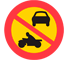 C3 - Panneau routier Deux-roues motorisés, à l'exception des cyclomoteurs de classe II, interdits