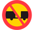 C6 - Panneau routier Aucun véhicule motorisé avec remorque (types de remorques spécifiés)