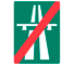 E2 - Panneau routier Fin d'autoroute