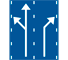 F21 - Panneau routier Orientation de voies avant intersection