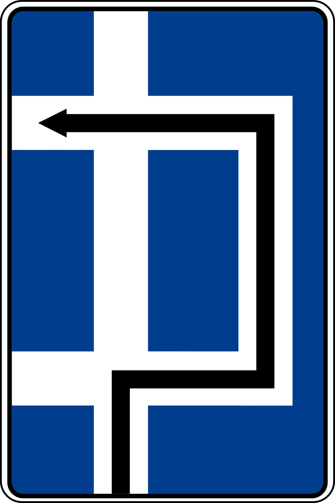 B-3 - Nietypowy skręt w lewo znak drogowy