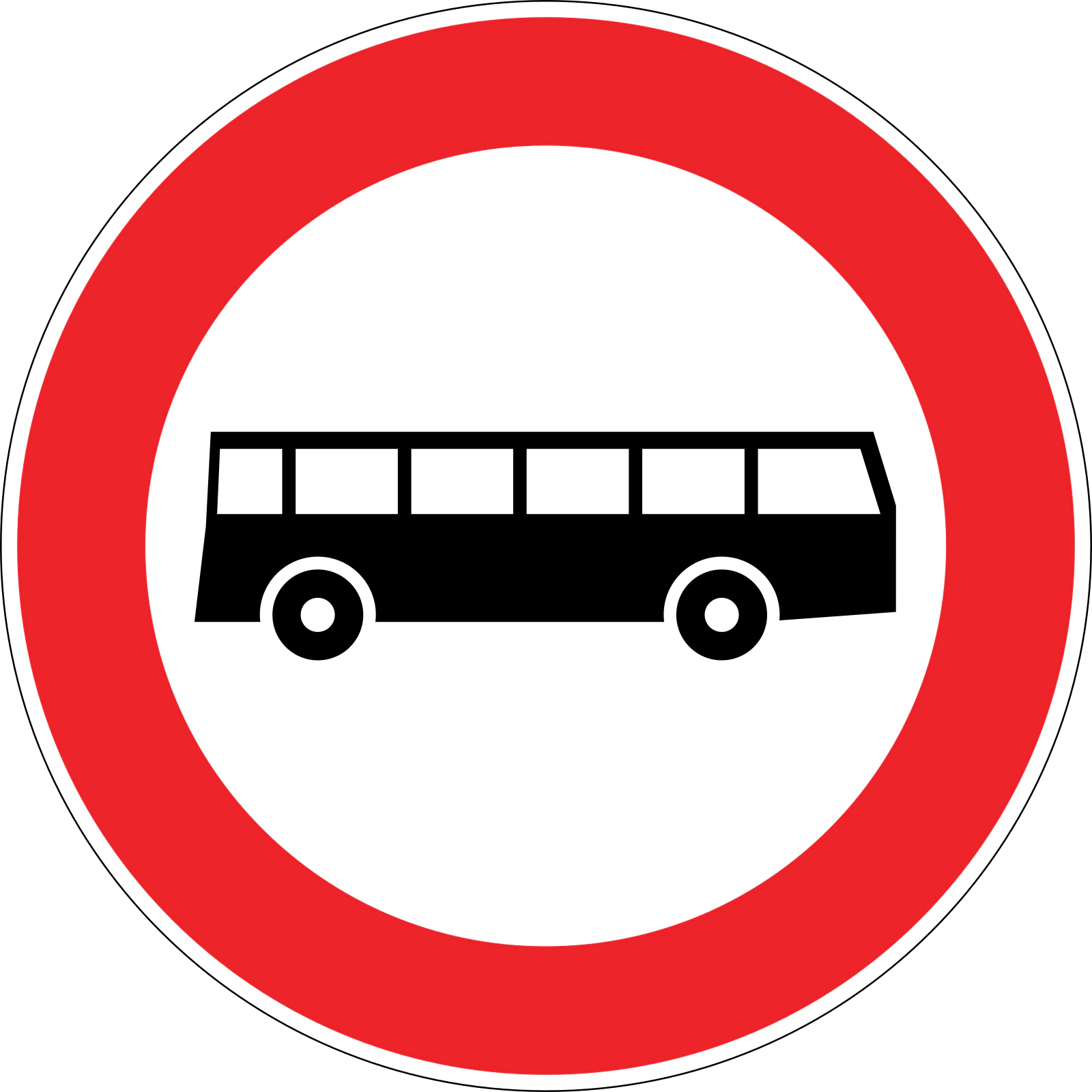 TT-10B - Zakaz autobusów znak drogowy