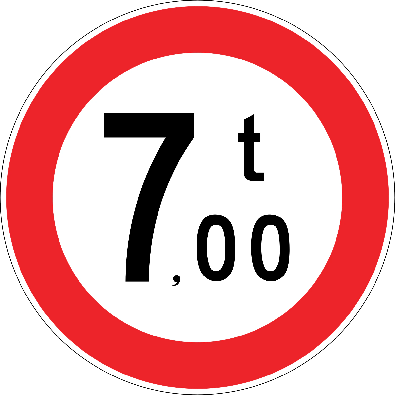 TT-24 - Ograniczenie wagowe znak drogowy