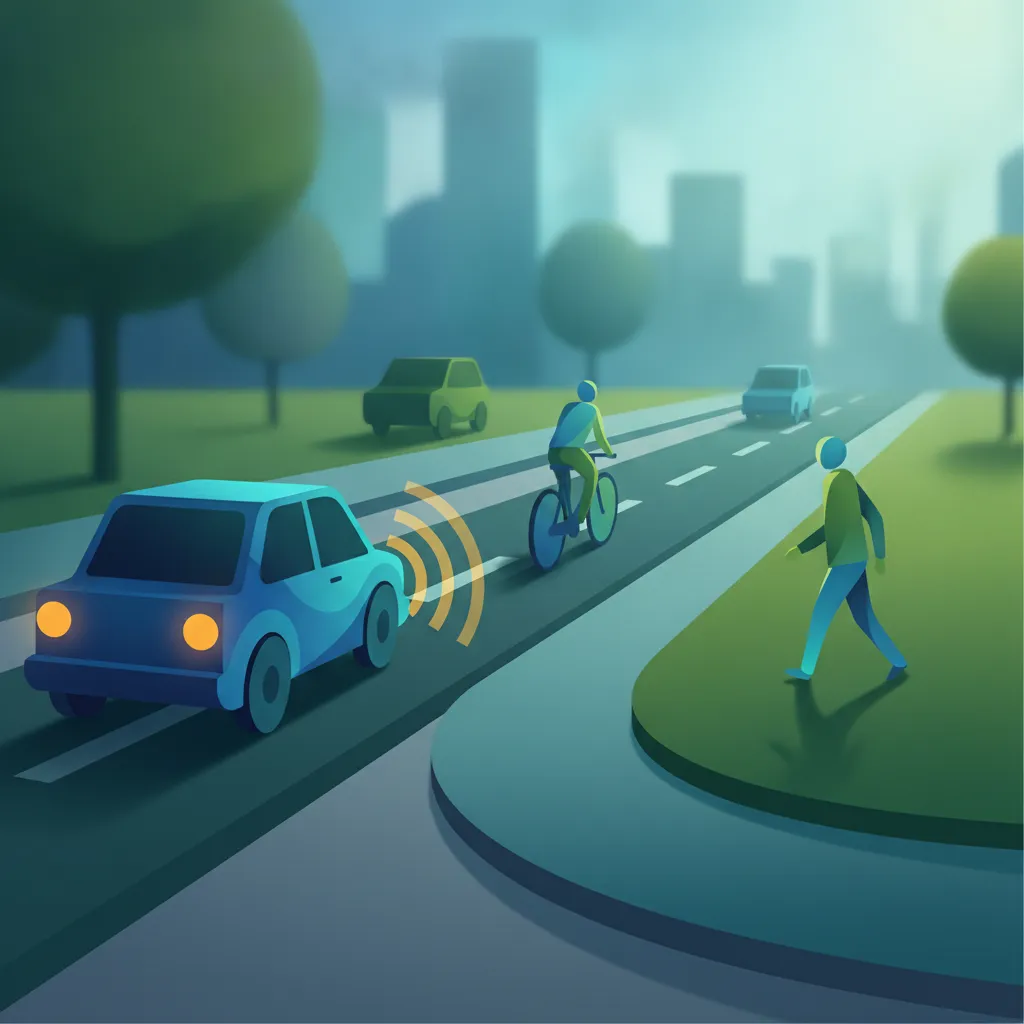 Illustration zum Thema Fahrtheorie Regeln zum sicheren Abbiegen für Lernende in Österreich