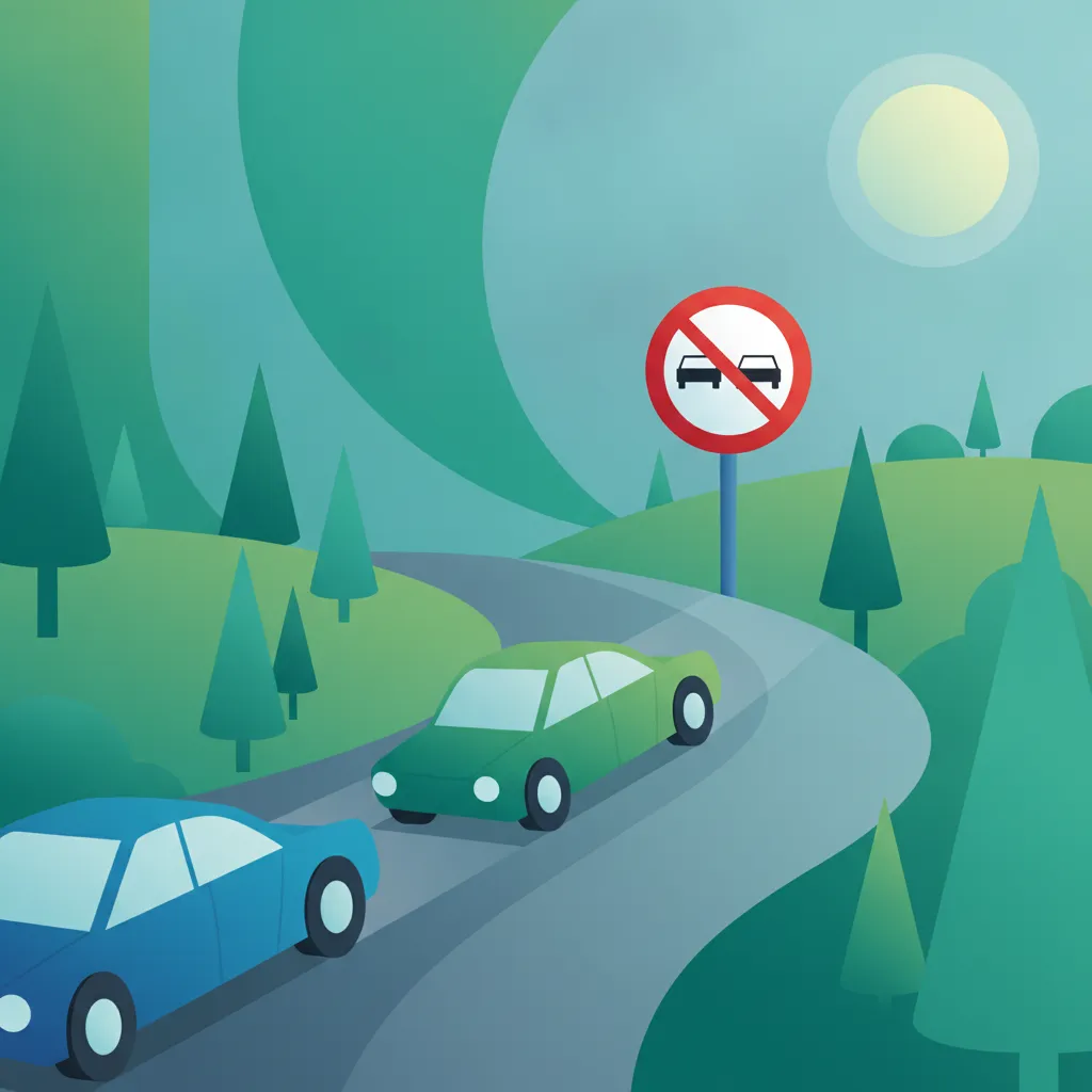 Illustration zum Thema Fahrtheorie Österreichische Überholregeln für Lernende in Österreich