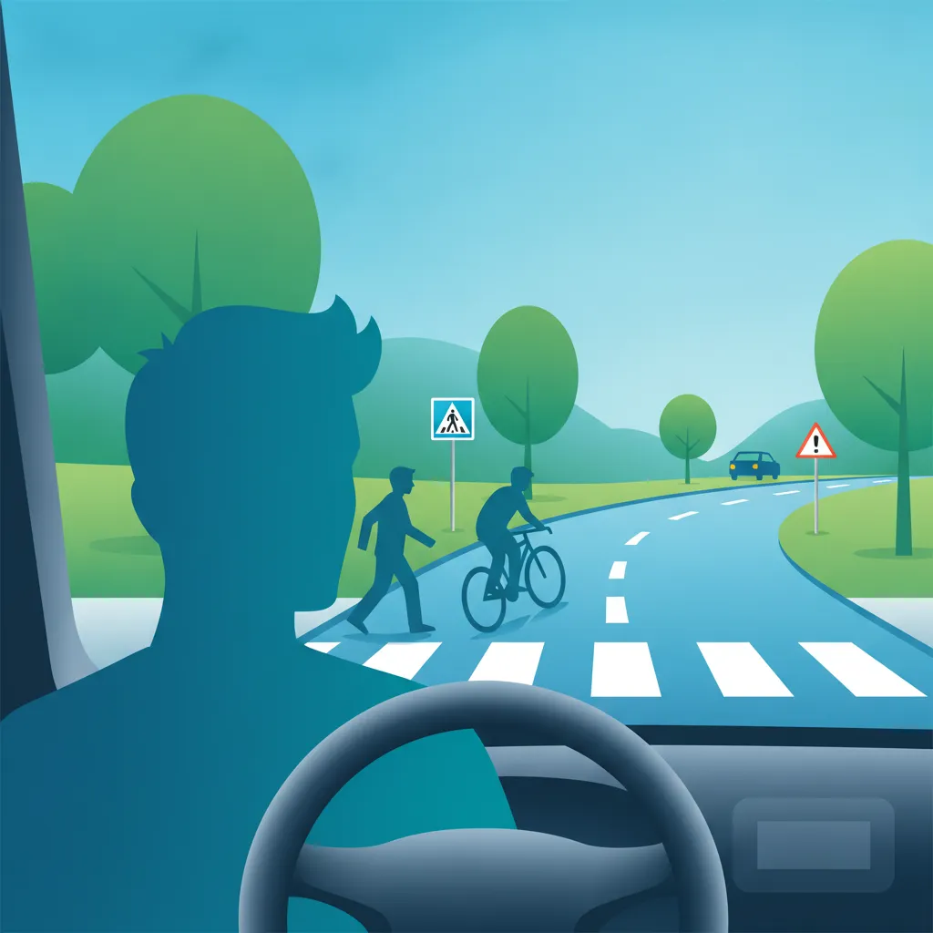 Illustration zum Theoriethema Vorausschauendes Fahren erklärt