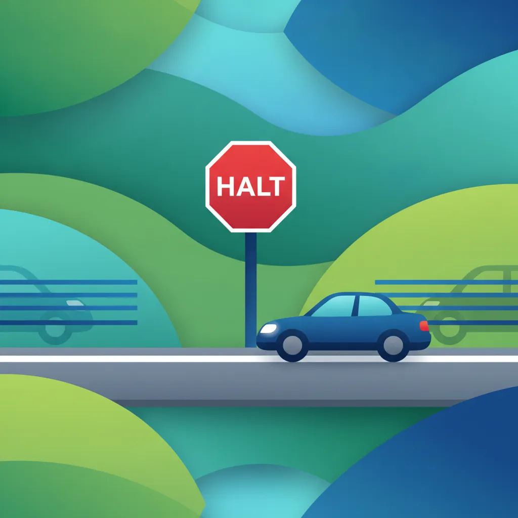 Illustration zum Theoriethema Regeln für das Stoppschild (Haltetafel)