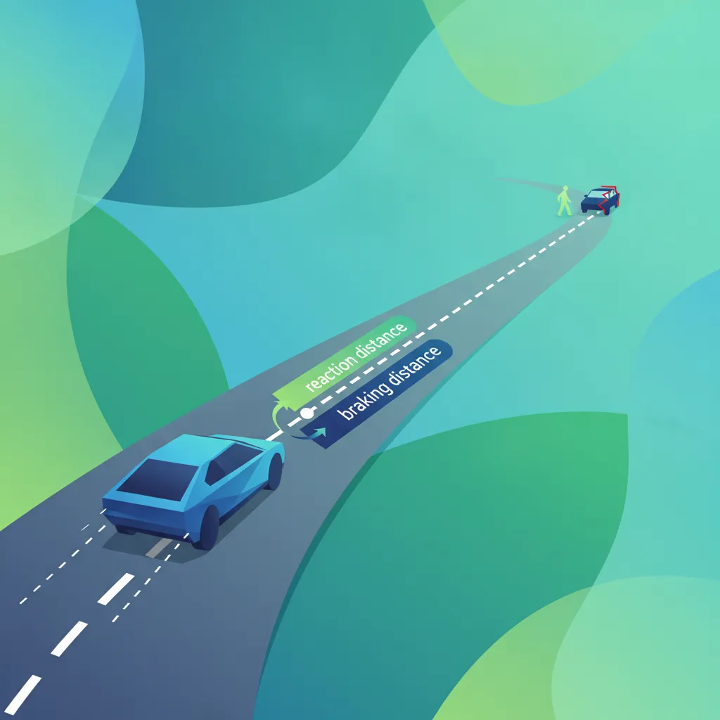 Illustration zum Theoriethema Geschwindigkeit & Anhalteweg
