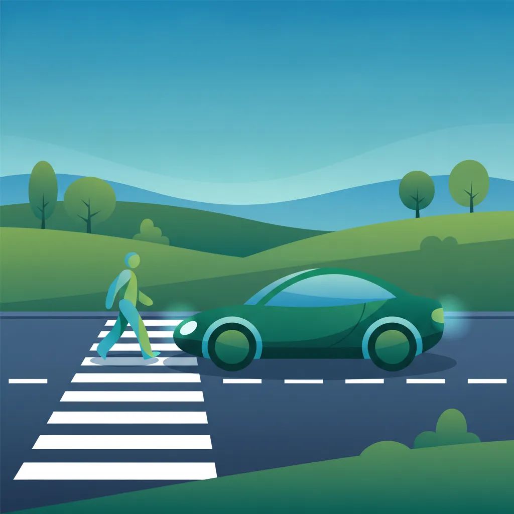 Illustration zum Thema Fahrtheorie Fußgängerpriorität in Belgien für Lernende in Belgien