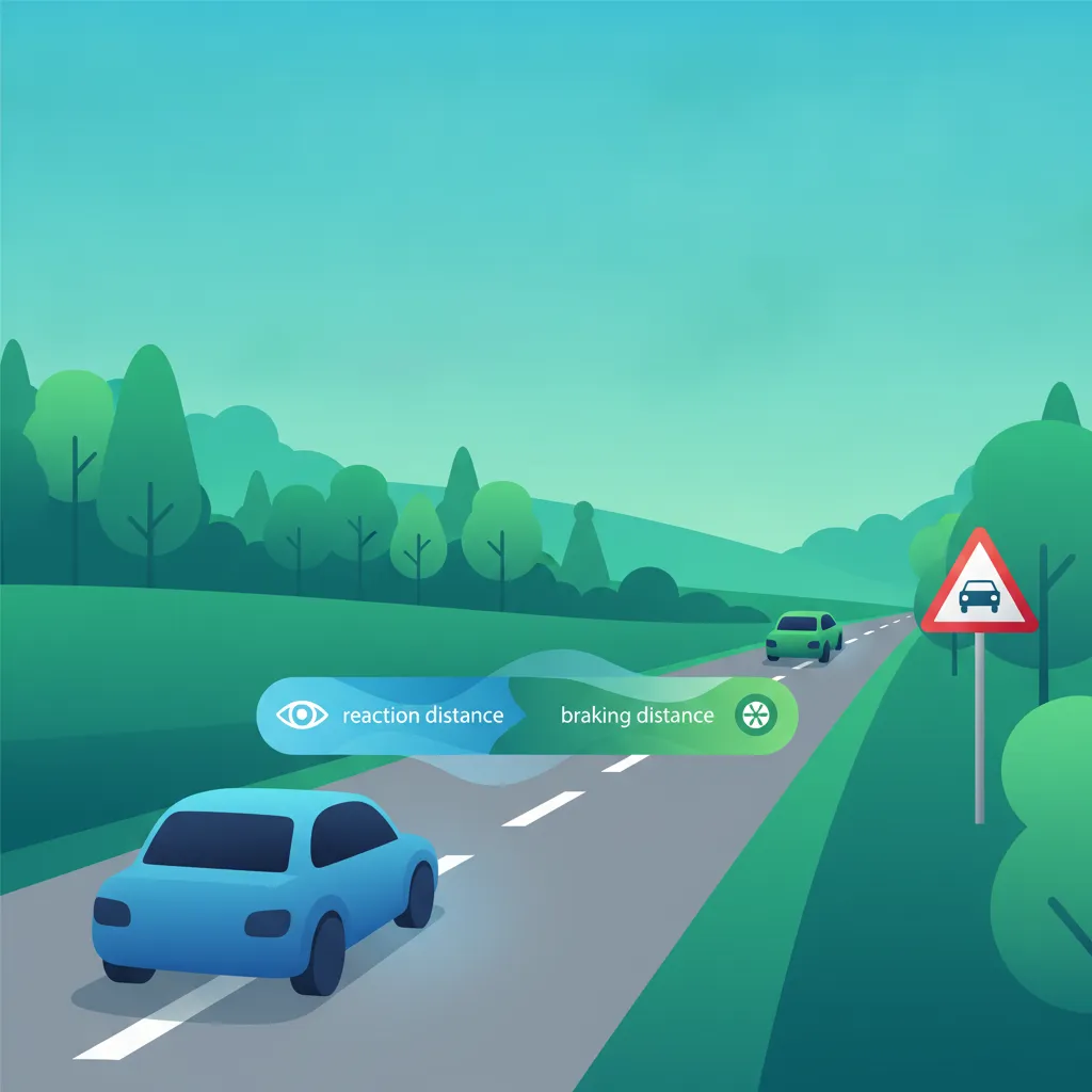 Illustration zum Theoriethema Anhalteweg & Sicherheit