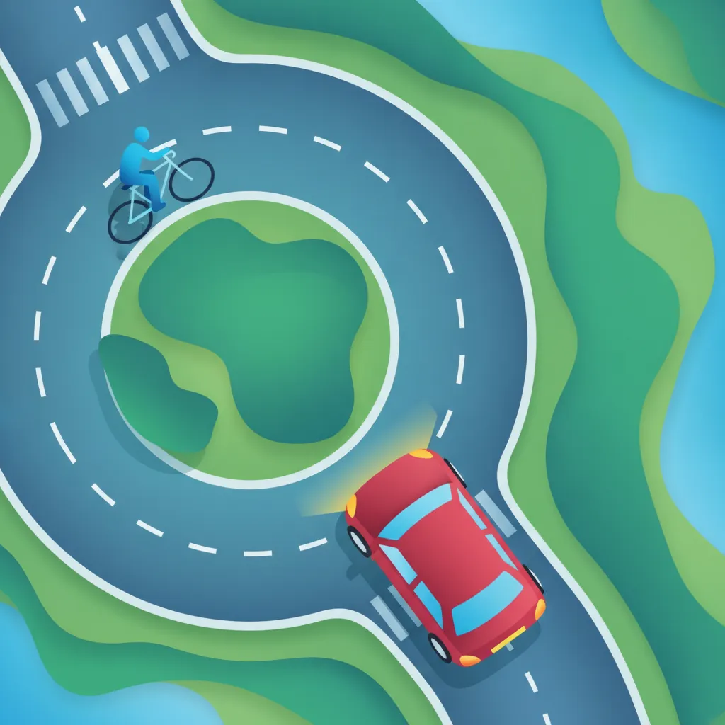 Illustration pour le sujet de théorie du permis Priorité dans les ronds-points belges pour les apprenants de Belgique