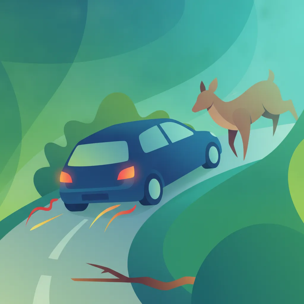 Illustration zum Theoriethema Gefahrenbremsung