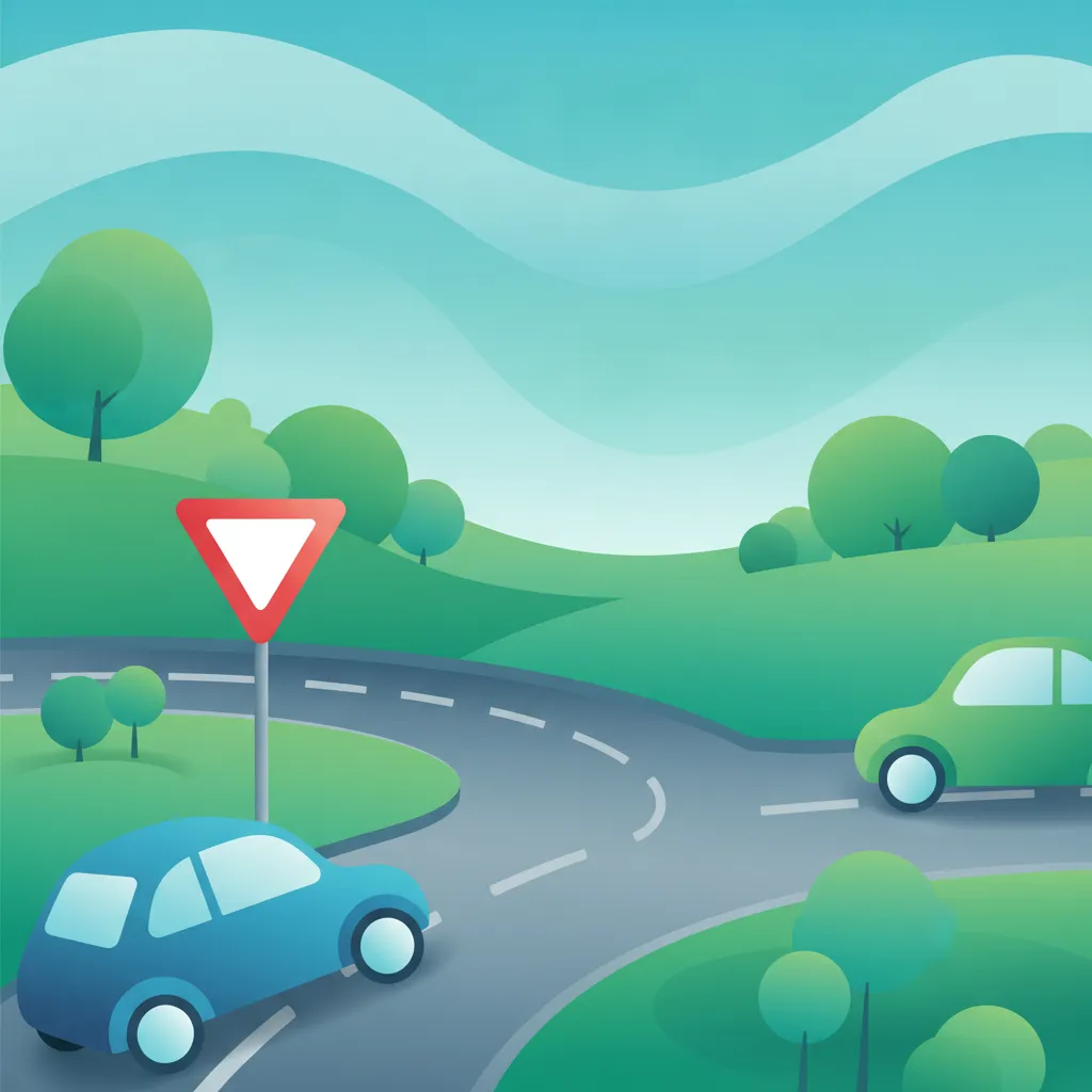 Illustration zum Theoriethema Vorfahrtsregeln Belgien