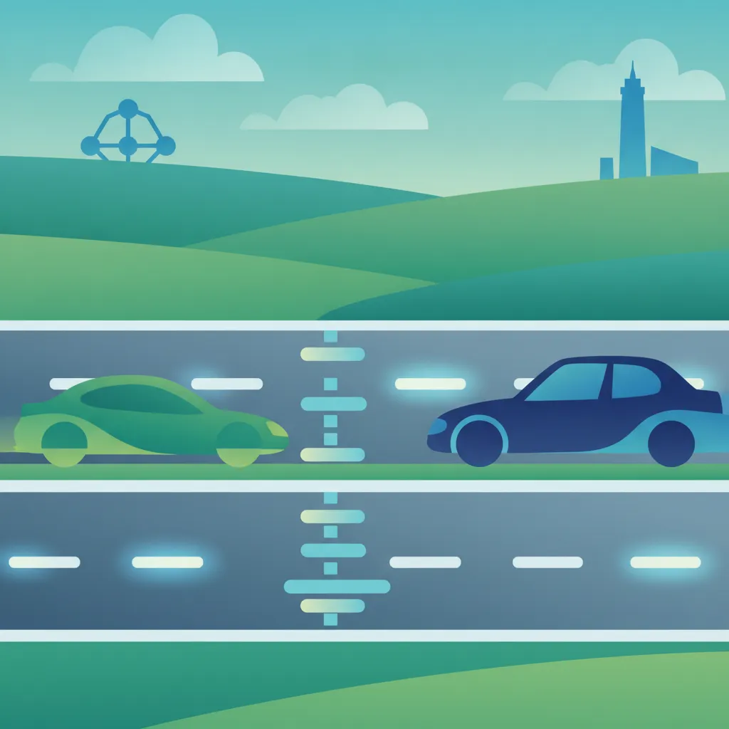 Illustration for the driving theory topic Belgian Lane Discipline for learners in Belgium