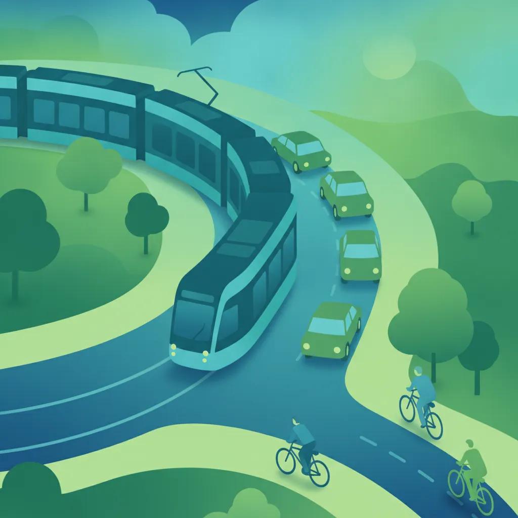 Illustration zum Theoriethema Vorfahrt Tram & Bus