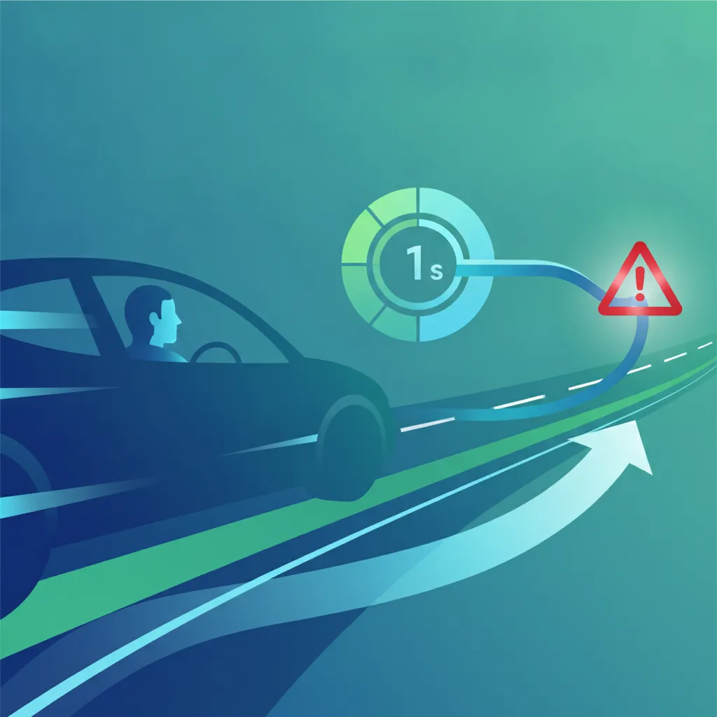 Illustration zum Thema Fahrtheorie Reaktionsdistanz erklärt für Lernende in Schweiz