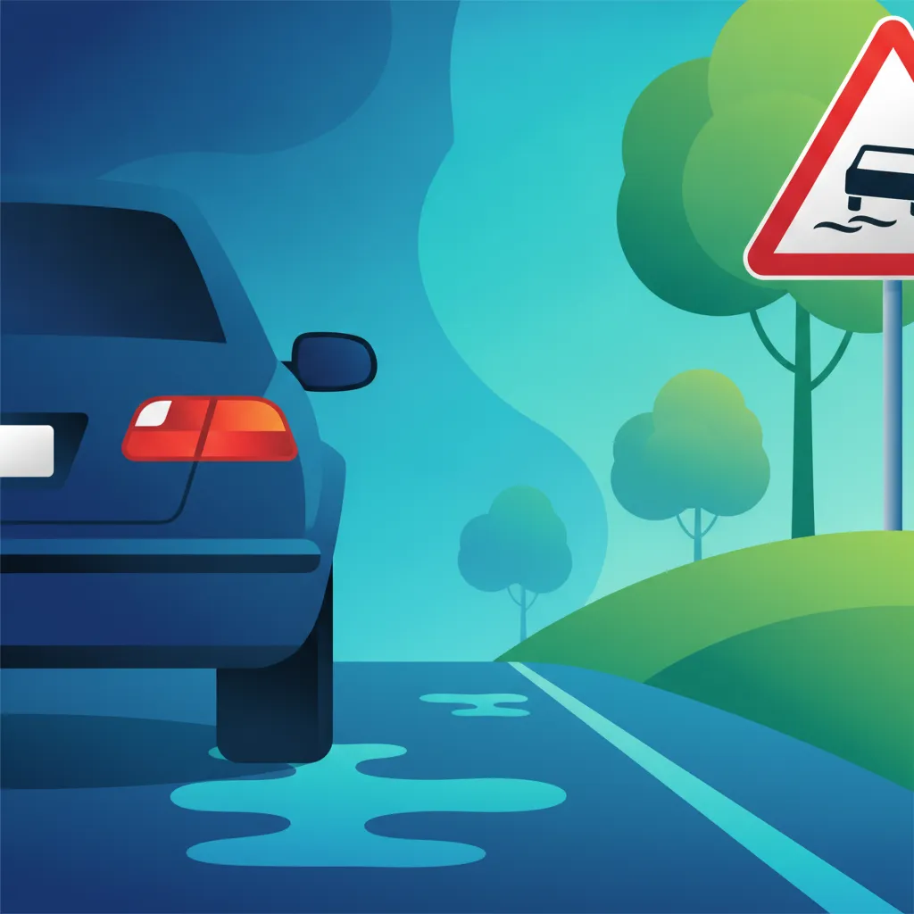 Ilustración del tema de teoría de conducción Carreteras Resbaladizas y Tracción para alumnos de Suiza
