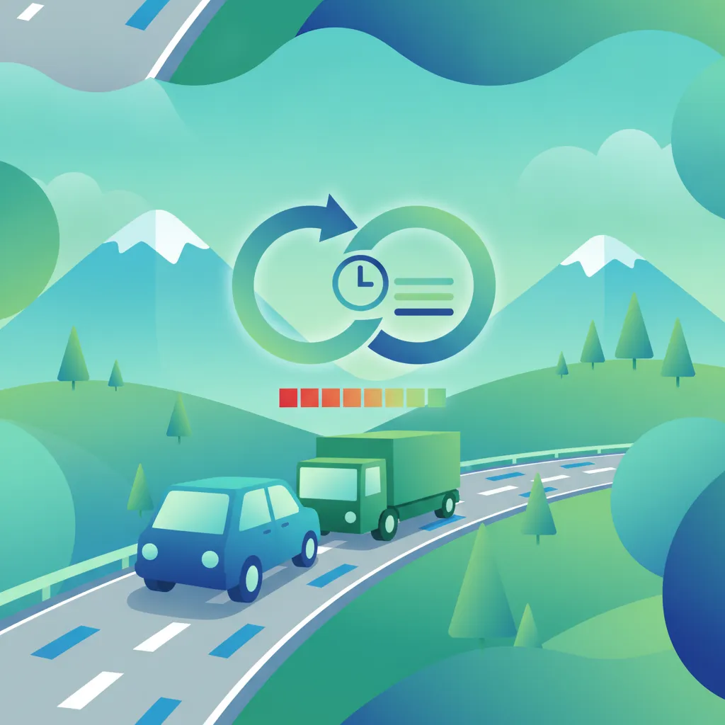 Illustration zum Thema Fahrtheorie Drängeln & Sicherheitsabstand für Lernende in Schweiz