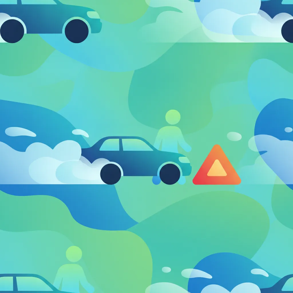 Illustration for the driving theory topic Emergency Braking for learners in Switzerland