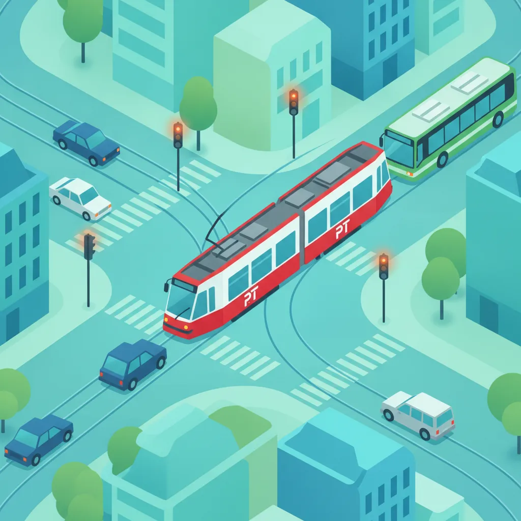 Illustration pour le sujet théorique Priorité Tram & Transports Publics