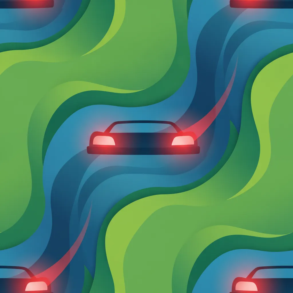 Illustration zum Theoriethema Bremsen auf nasser Fahrbahn
