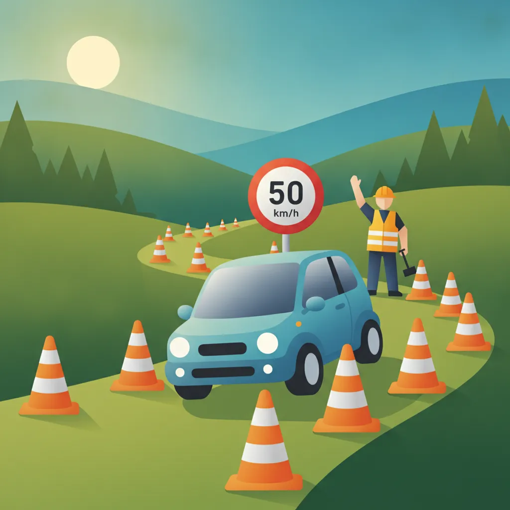 Ilustración del tema teórico Zonas de obras en Alemania