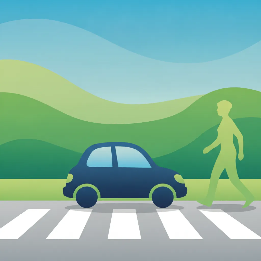 Illustration zum Thema Fahrtheorie Fußgängervorrang in Deutschland für Lernende in Deutschland