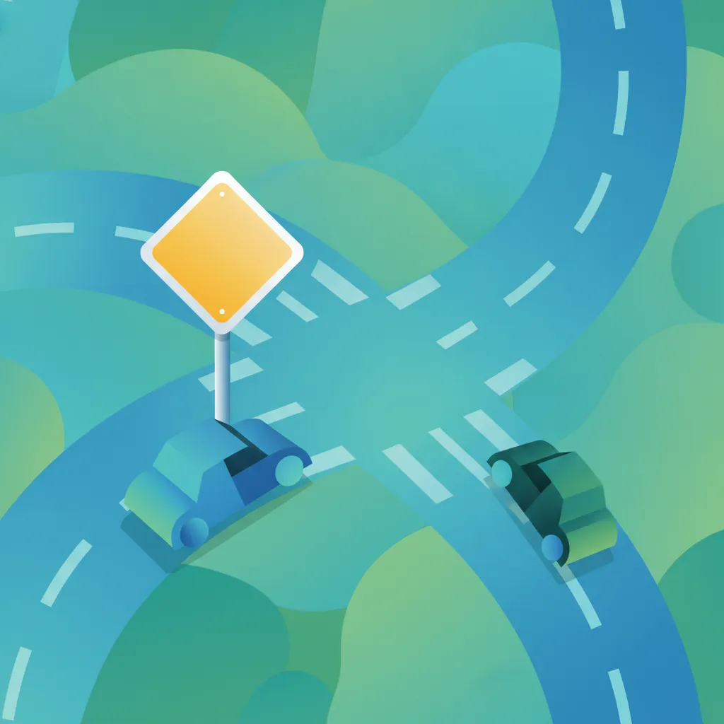 Illustration zum Theoriethema Vorfahrtsstraßen