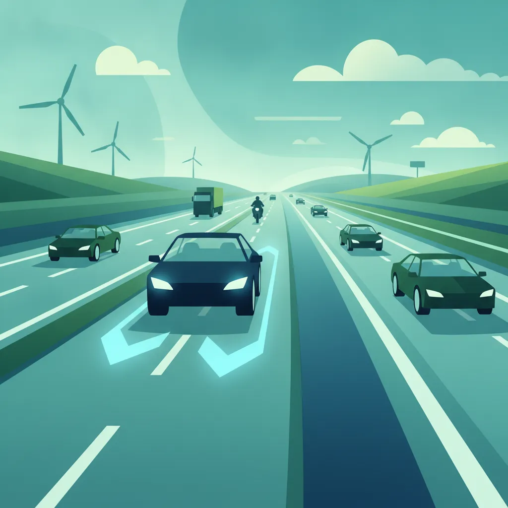 Illustration zum Thema Fahrtheorie Blinkerregeln für Lernende in Deutschland