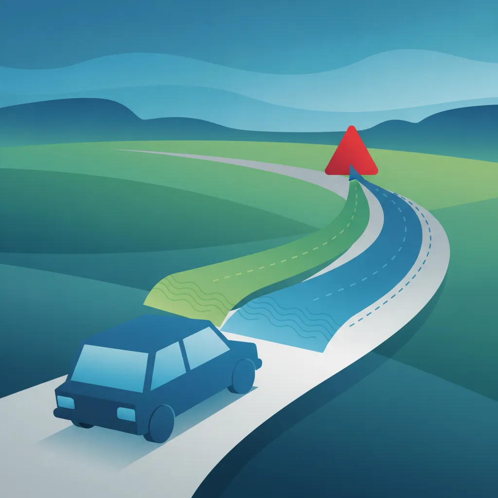 Illustration zum Thema Fahrtheorie Anhalteweg erklärt für Lernende in Dänemark