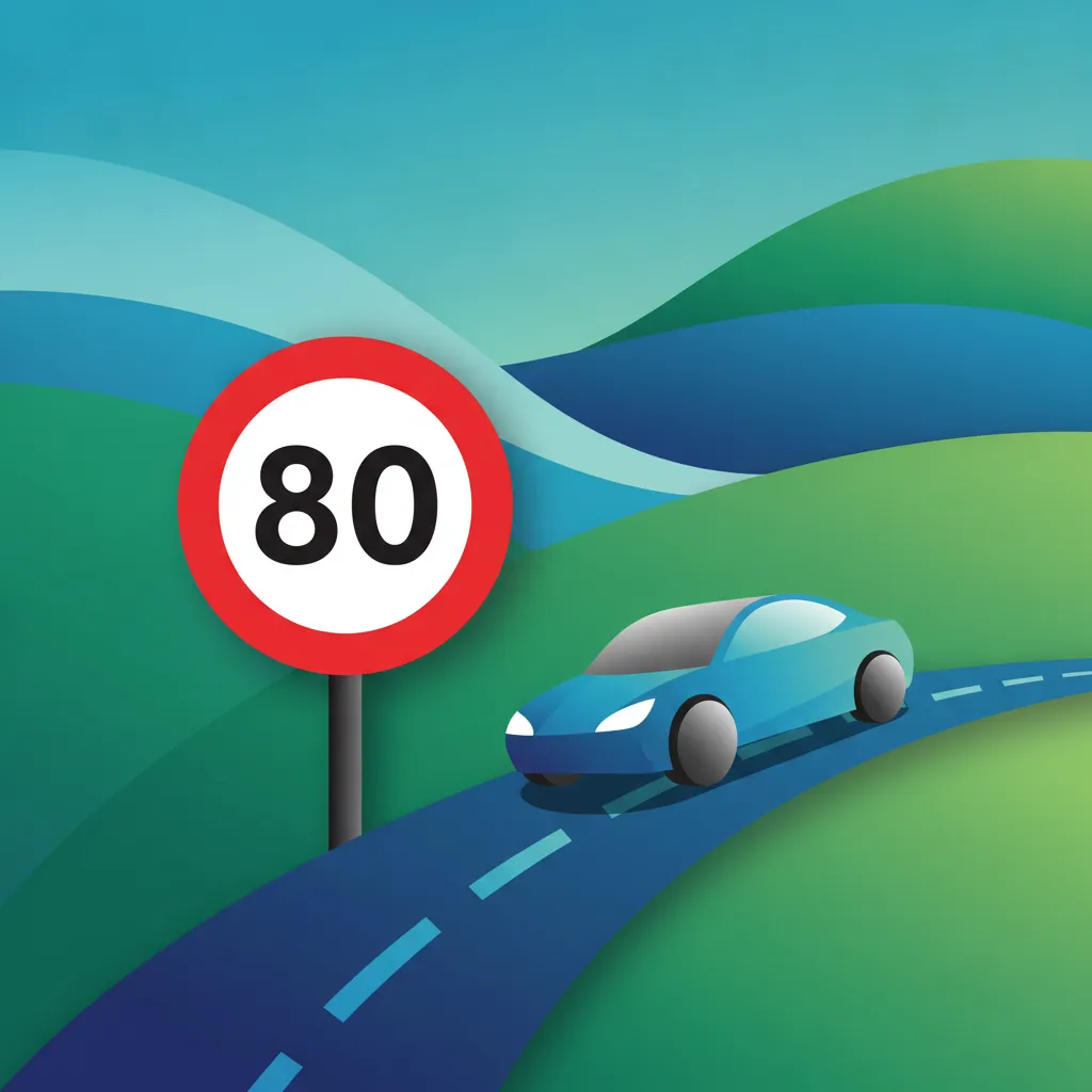 Illustration zum Thema Fahrtheorie Dänische Geschwindigkeitsbegrenzungen für Lernende in Dänemark