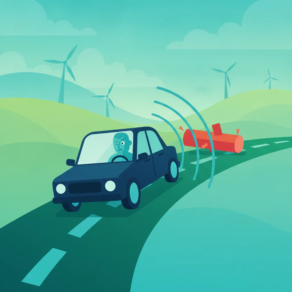 Illustration zum Thema Fahrtheorie Reaktionsweg für Lernende in Dänemark