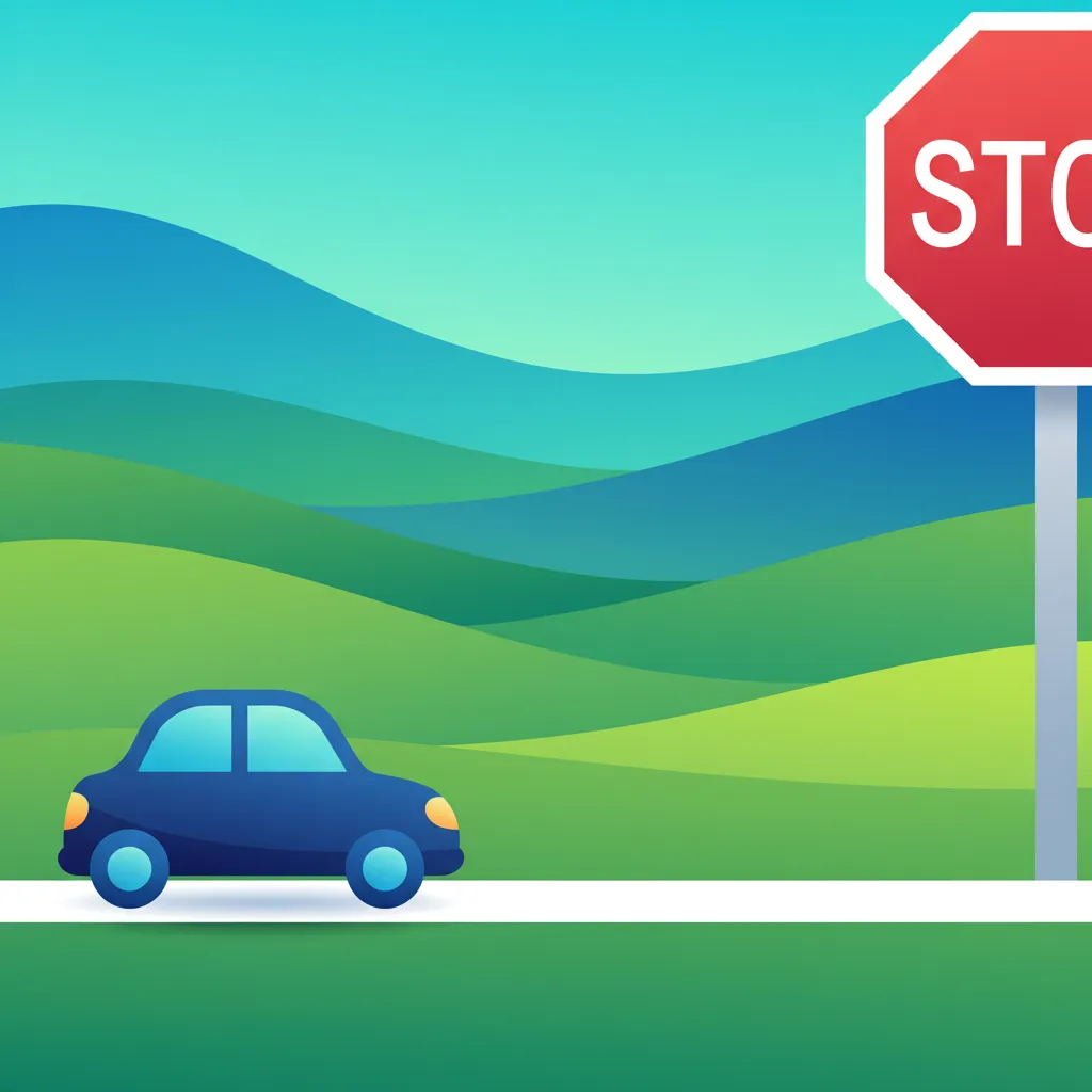 Illustration zum Theoriethema Stoppschild Regeln (Señal de Stop)