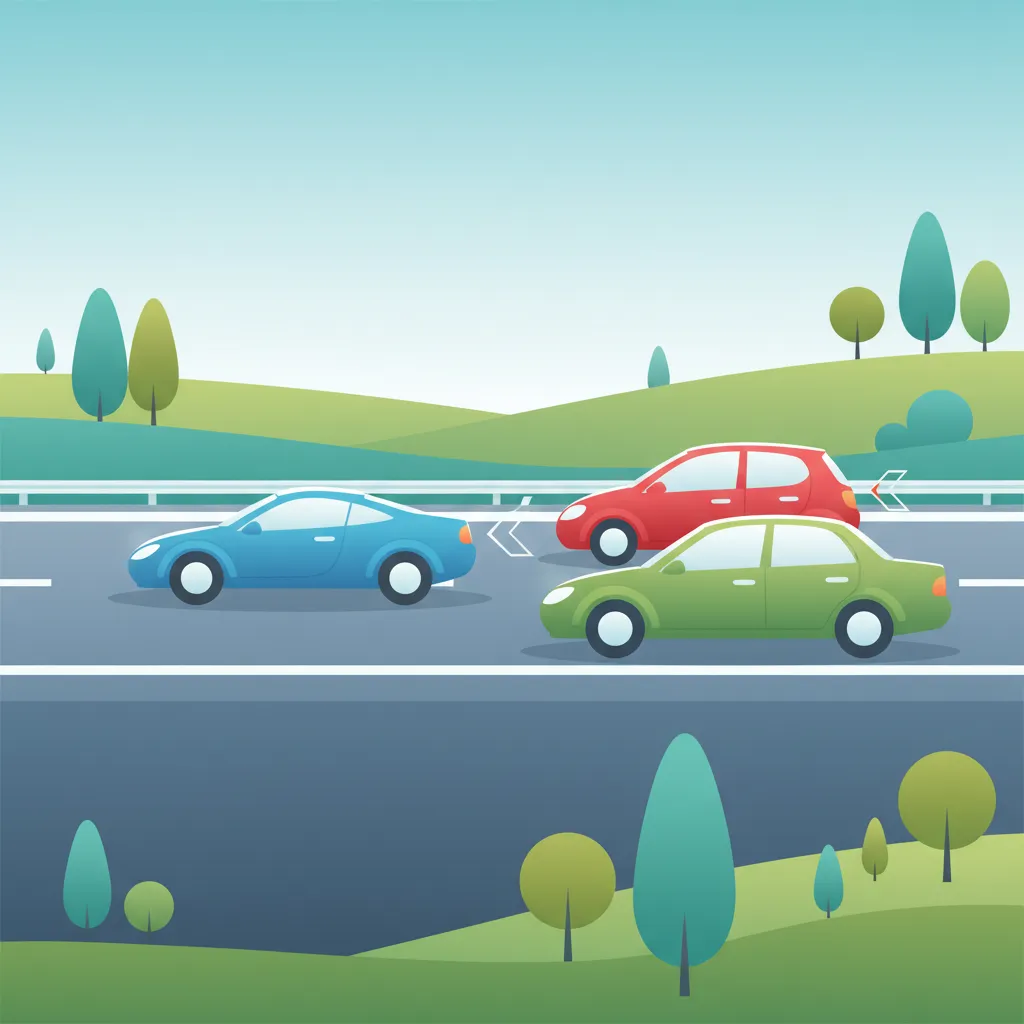 Illustration zum Theoriethema Spurverhalten auf Autobahnen