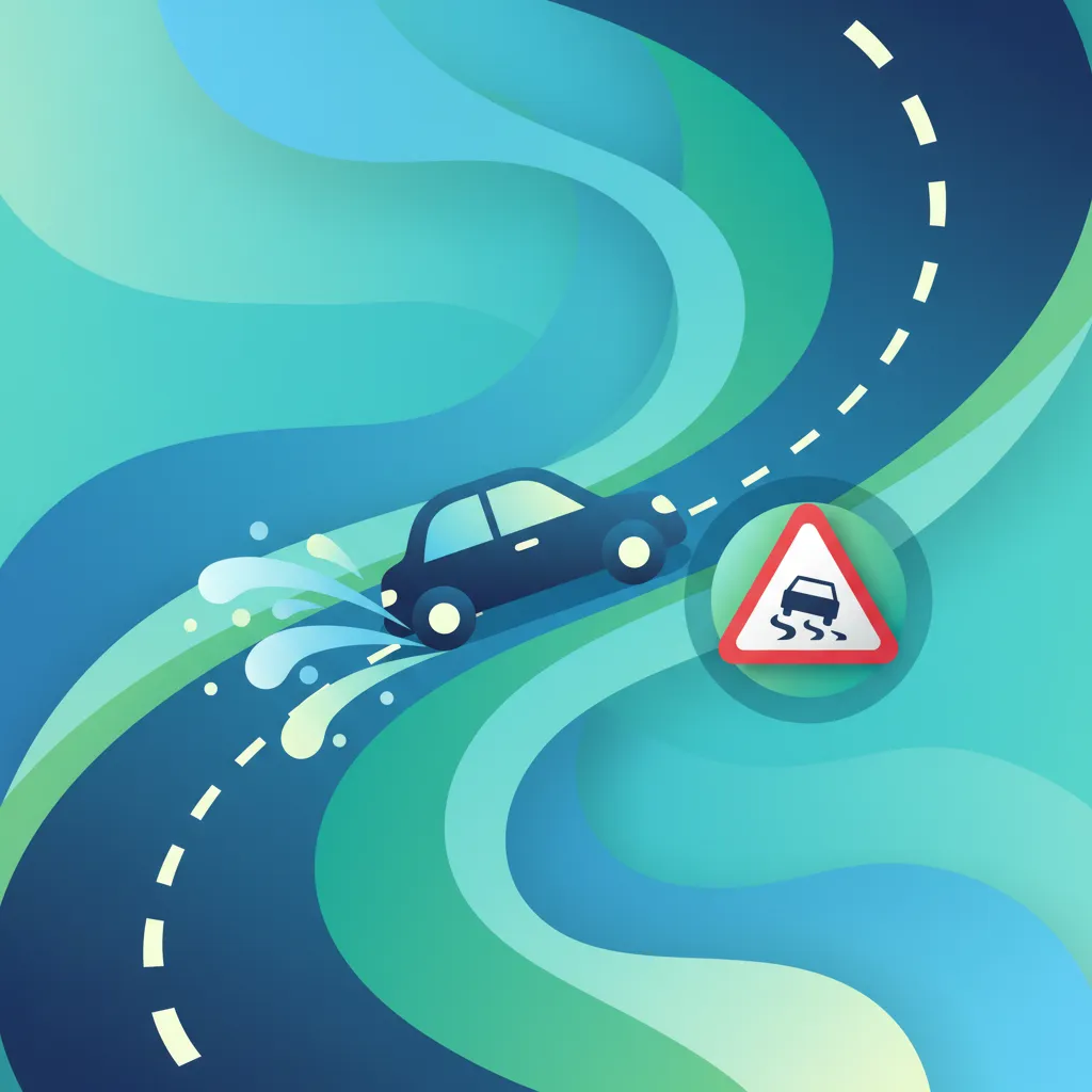 Illustrazione per l'argomento di teoria della patente Strade Scivolose e Trazione per gli studenti in Spagna