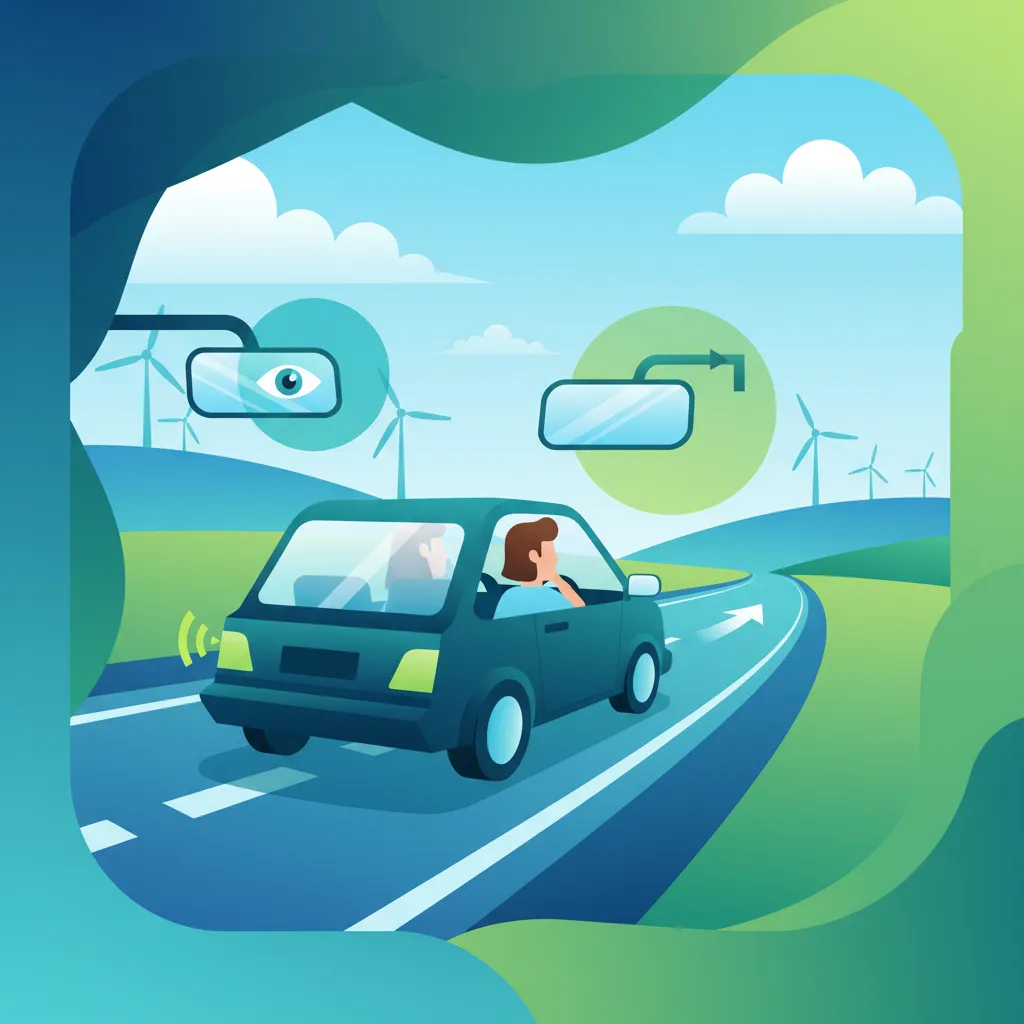Illustration zum Thema Fahrtheorie Spurwechselregeln für Lernende in Spanien