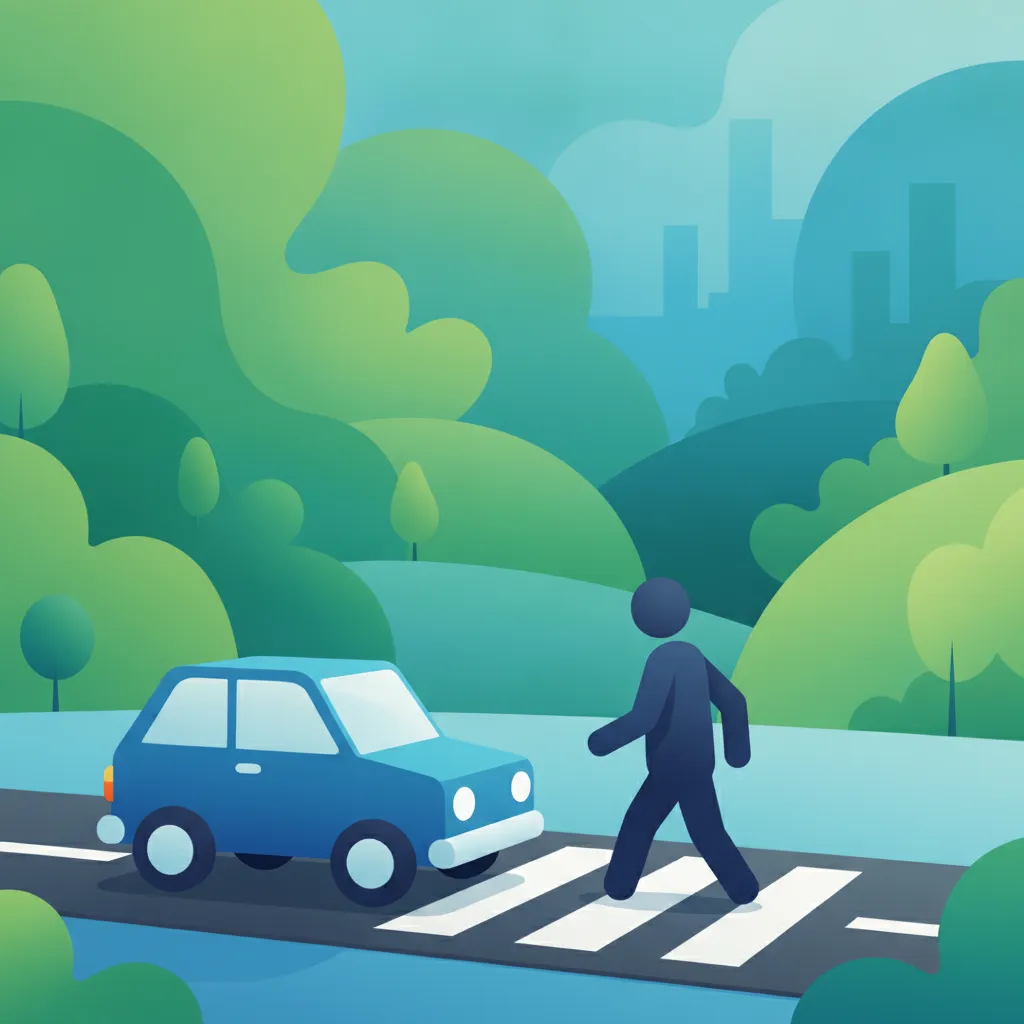 Ilustración del tema de teoría de conducción Normas de Prioridad Peatonal para alumnos de Francia