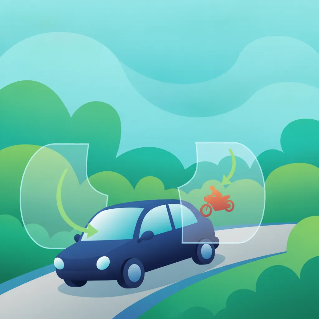 Illustration pour le sujet de théorie du permis Angles Morts et Observation pour les apprenants de France