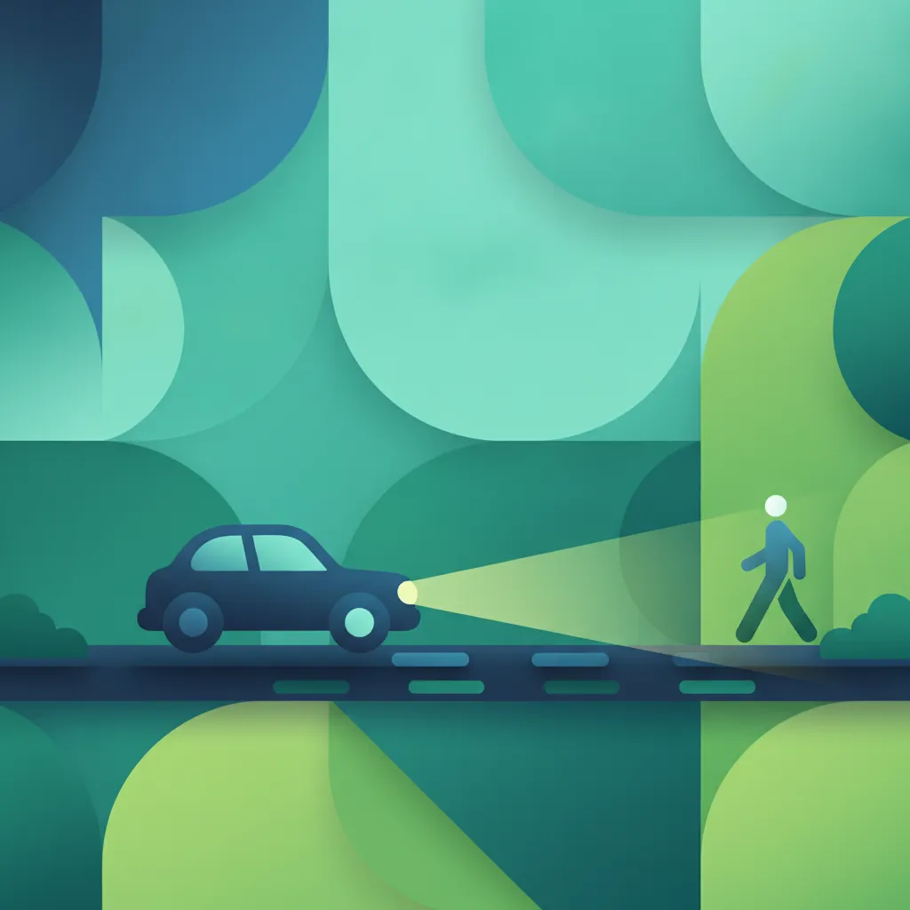 Illustration for the theory topic Night Driving Safety