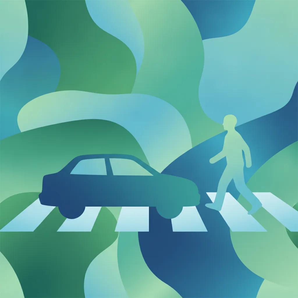 Illustration for the driving theory topic Pedestrian Crossing Rules for learners in France