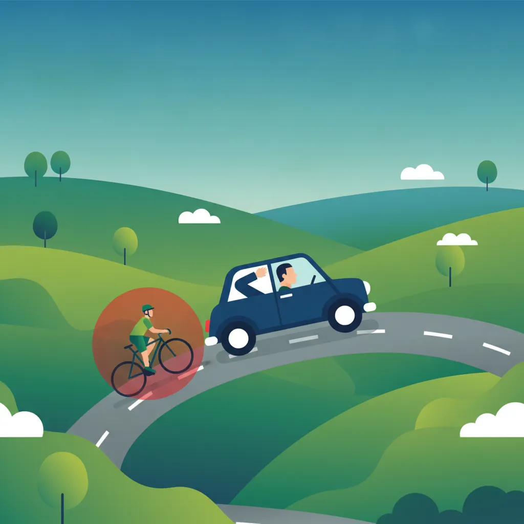 Ilustracja dla tematu teorii Martwe pola i sprawdzanie przez ramię