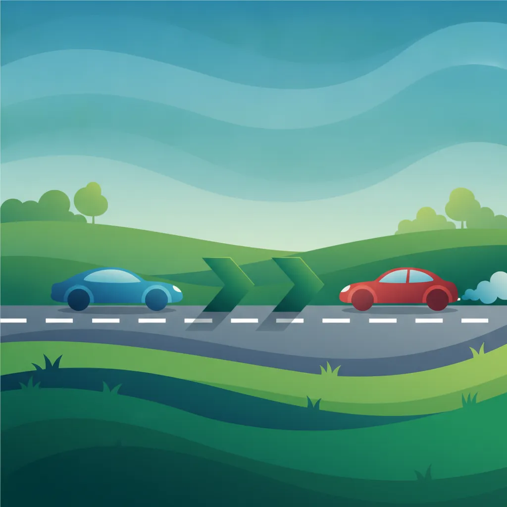 Ilustracja dla tematu teorii Bezpieczny odstęp