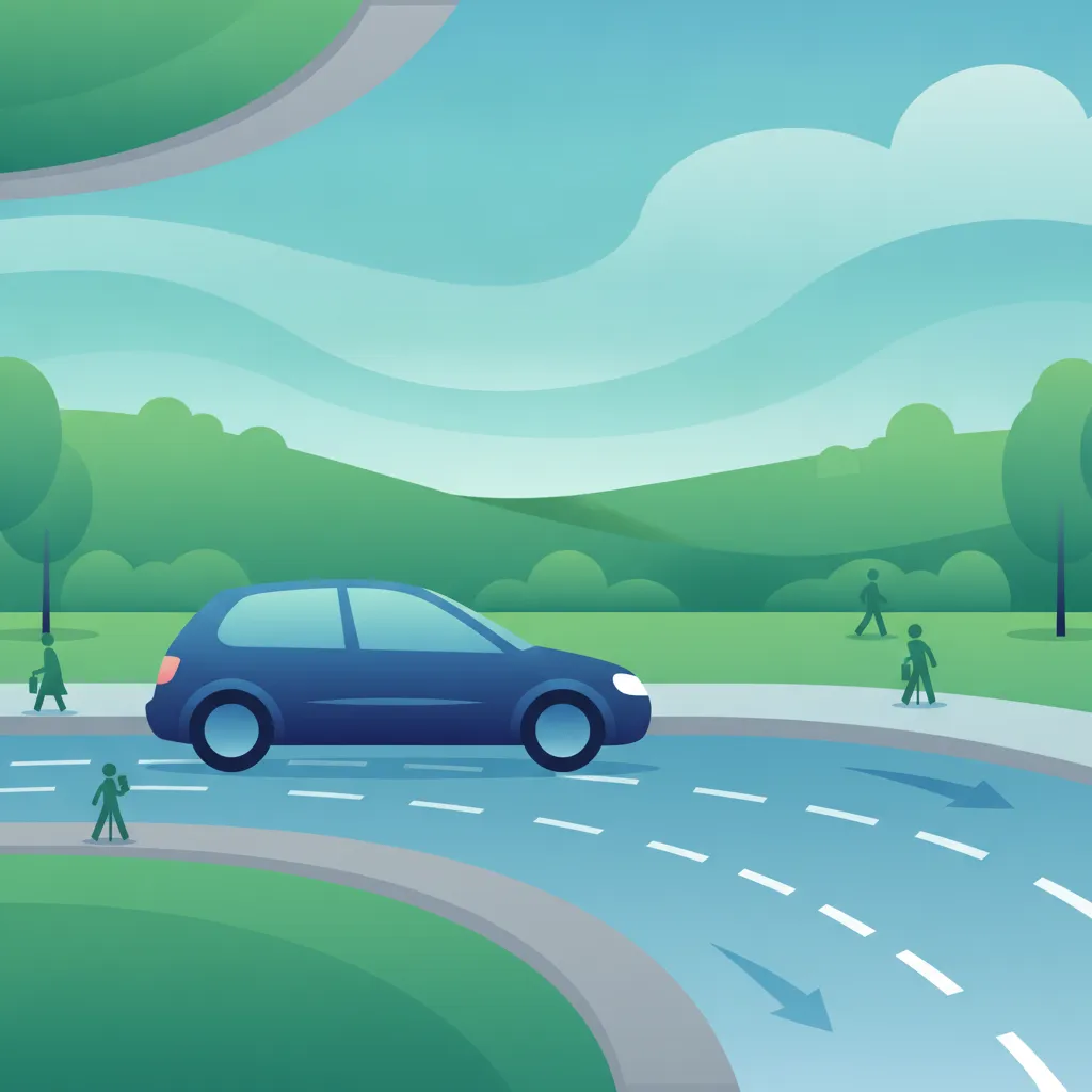 Ilustracja tematu teorii jazdy Bezpieczne parkowanie dla uczniów w Irlandia